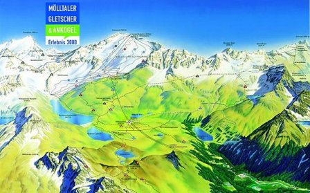 Skijanja Austrija Molltaler Gletscher mapa